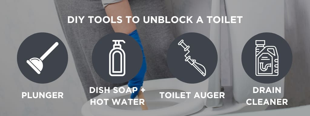 DIY tools to unblock a toilet